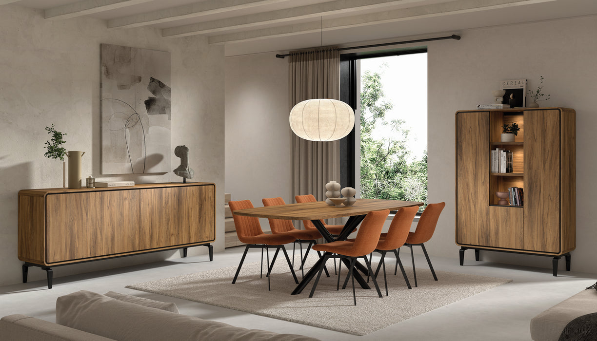 Lago Set Black legs Walnut