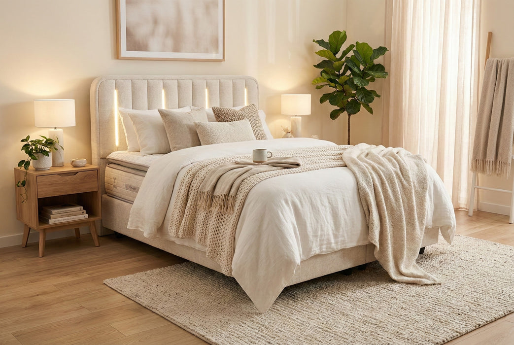 Boxspring Lenora – Tête de Lit avec LED Intégrées