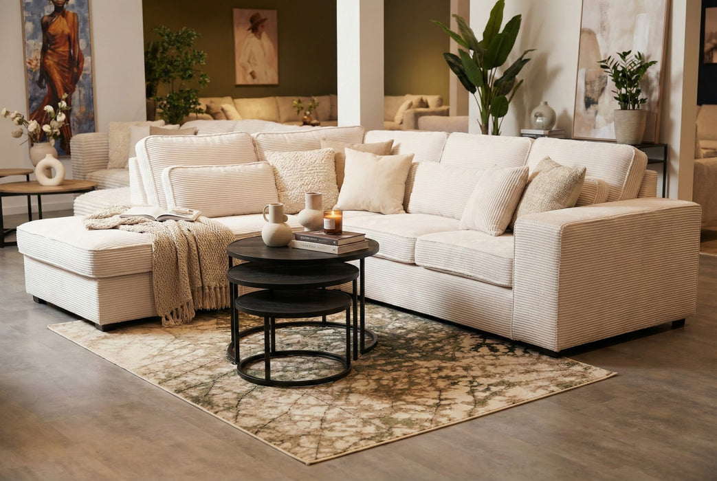 Salon Louis en Velours Côtelé – Élégance et Confort Intemporel